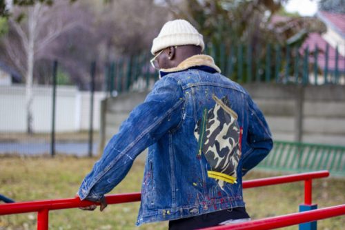 RS17 Borg Collar Artistic Denim Jacket - Image 2
