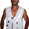 RS17 White and black lines Bulletproof Vest Frontview