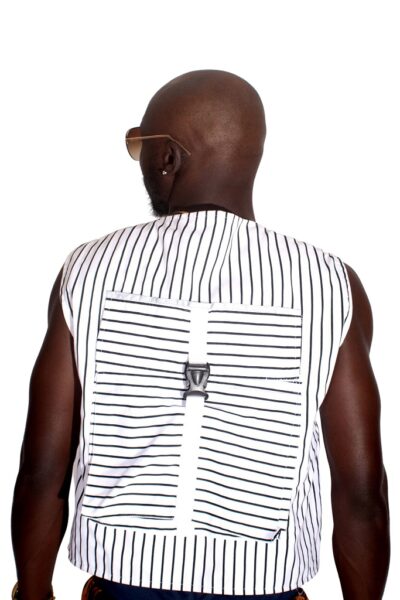 RS17 White and black lines Bulletproof Vest backview