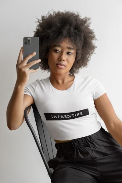 Live a soft life crop top