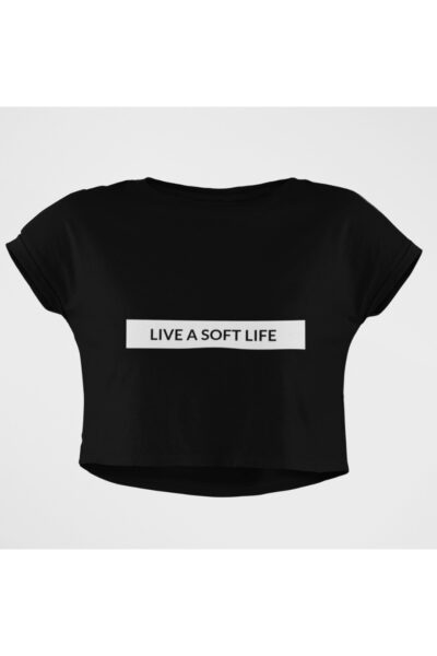 soft life crop top (black)