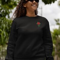 Rose Crew neck embroidered sweater