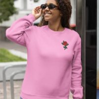 Rose Crew neck embroidered sweater