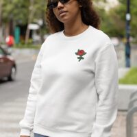 Rose Crew neck embroidered sweater