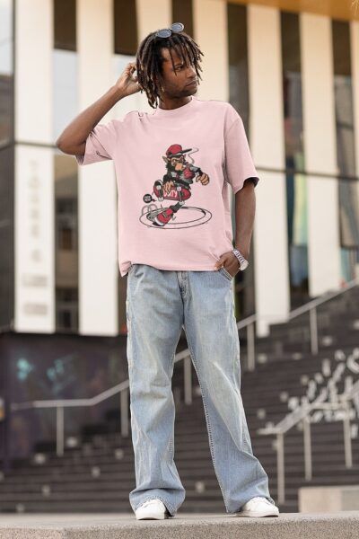 SX8 Life Chimp in skate park Oversized T-shirt 2