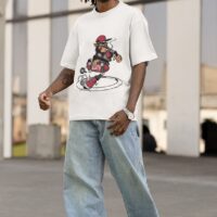 SX8 Life Chimp in skate park Oversized T-shirt