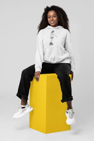 SX8 Life roller skating girl hoodie (White)