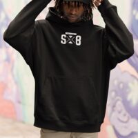 Sk8 life hoody with gorilla skating backprint