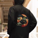 Sk8 life hoodies with gorilla skating backprint backview