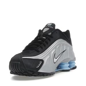 Nike Shox R4 Metallic Silver Black Psychic Blue