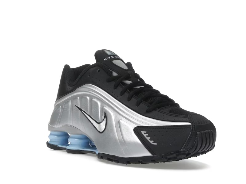Nike Shox R4 Metallic Silver Black Psychic Blue