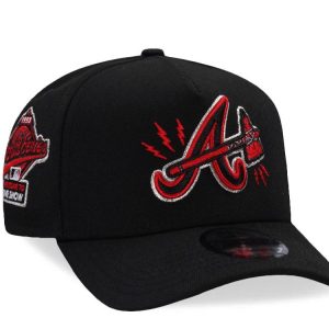 New Era 9FORTY A-Frame cap featuring a black Atlanta Braves